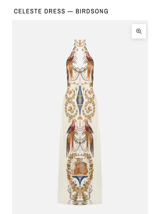 Yellow The Label Dresses & Skirts - Celeste Halter Maxi Dress in Ivory with Multicolor Birdsong Print